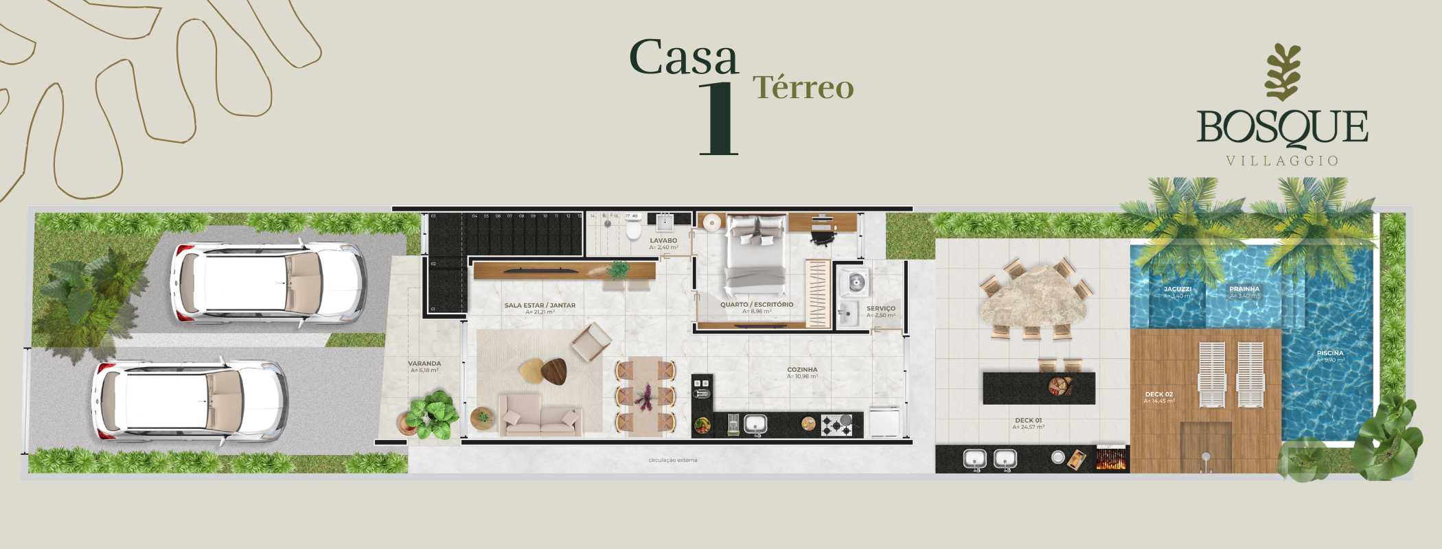 Planta - Duplex à venda, no Bosque Villaggio em Eusébio, Olho D'água, com 3 quartos, 121m² - Elanio Medeiros - Corretor de Imóveis